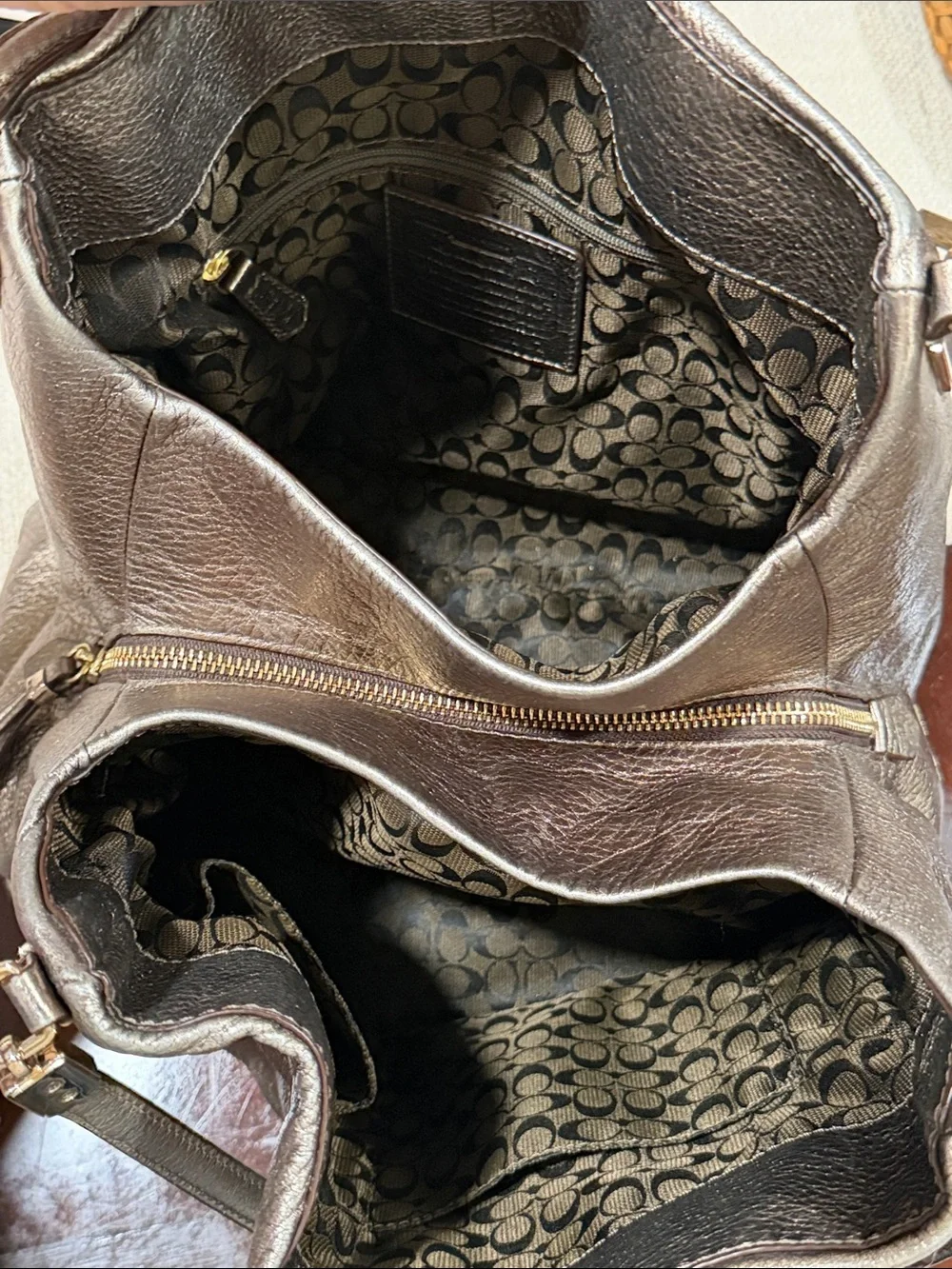 COACH Madison Phoebe Shoulder Bag in Metallic Leather